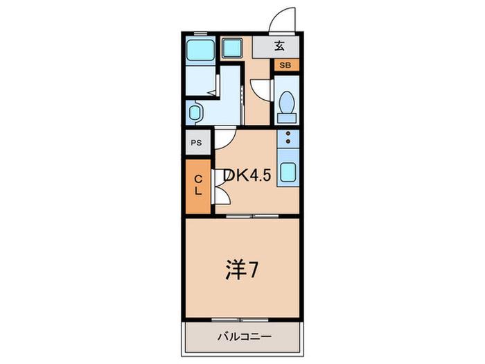 クィーンマンション(1DK/6階)の間取り写真