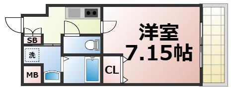 JPレジデンス大阪城東3(1K/5階)の間取り写真