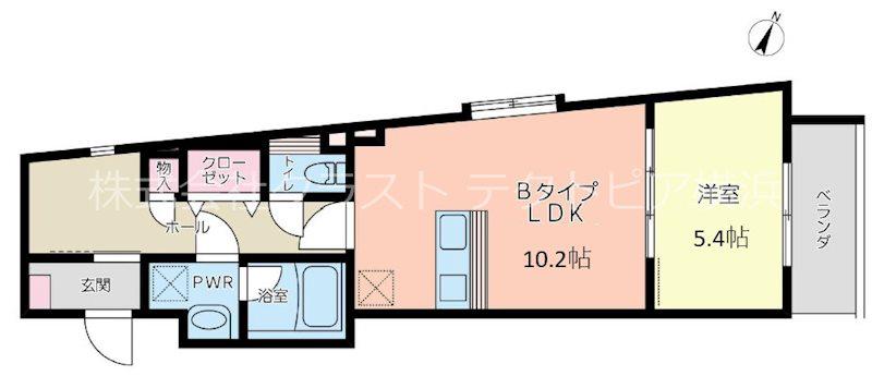 シグネチャー06(1LDK/4階)の間取り写真