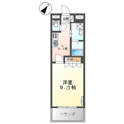 サンシャイン生山(1K/2階)の間取り写真