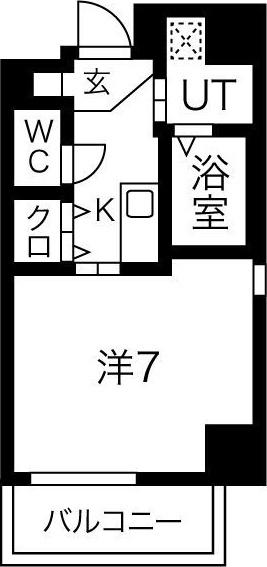 SUNSUN ABC(1K/7階)の間取り写真