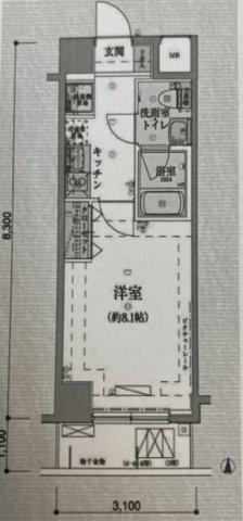リヴシティ清澄白河(1K/9階)の間取り写真