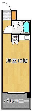 ホワイトパレス北九大前(ワンルーム/6階)の間取り写真
