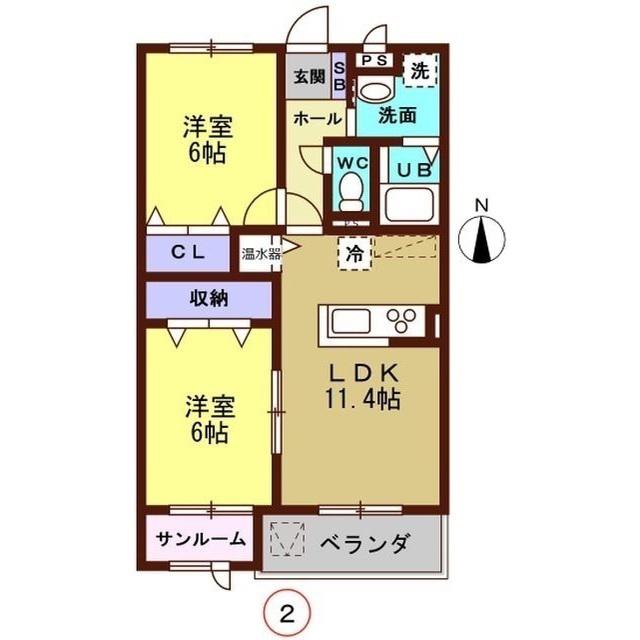 L&A 240(2LDK/1階)の間取り写真