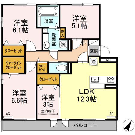 ラ・シャンス(4LDK/2階)の間取り写真