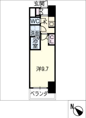 S-RESIDENCE勝川駅前(1K/11階)の間取り写真