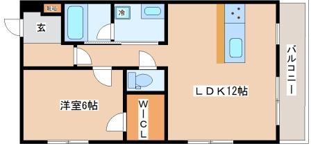レジデンス向陽(1LDK/5階)の間取り写真