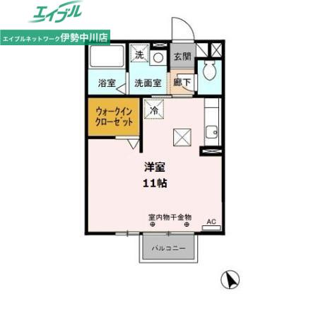 アーバンライフII(ワンルーム/1階)の間取り写真