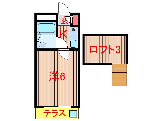 ジュネパレス船橋第10(1K/1階)の間取り写真