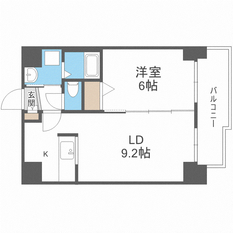 BLOCK HILLS(1LDK/3階)の間取り写真