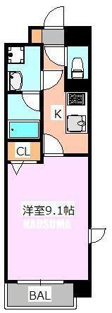 オルテハウス(1K/4階)の間取り写真