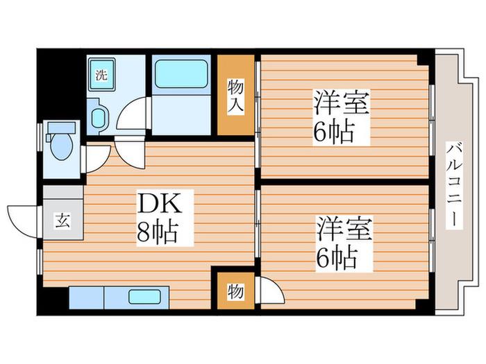 DRホームズ田無(2DK/4階)の間取り写真