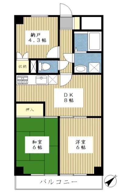 サンフェスタ茅ケ崎(2SDK/2階)の間取り写真