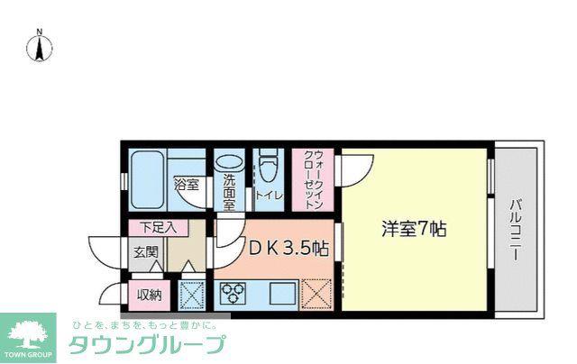 マンション大島(1K/7階)の間取り写真