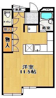 CASA LOGGIA(ワンルーム/1階)の間取り写真