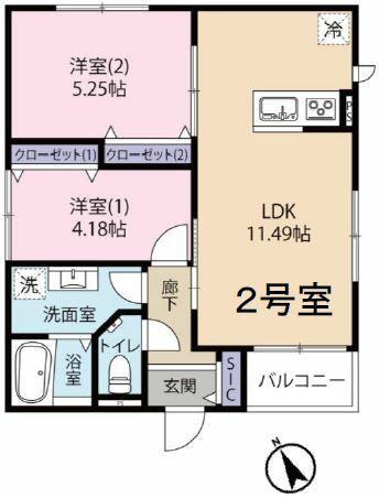 アーツ駒込(2LDK/3階)の間取り写真