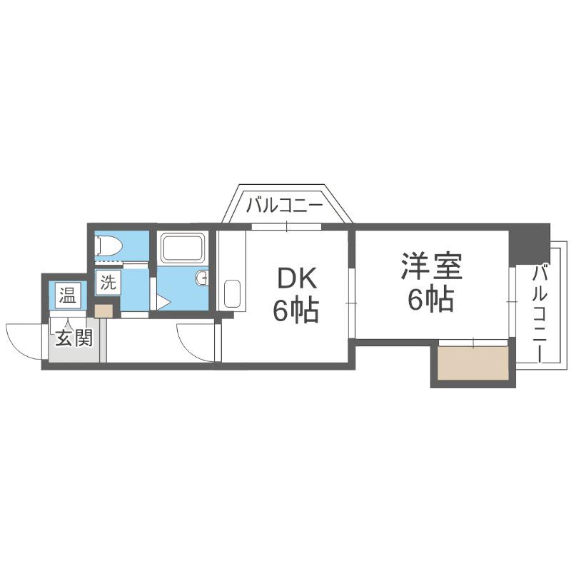 朝日プラザ北7条A棟(1DK/10階)の間取り写真