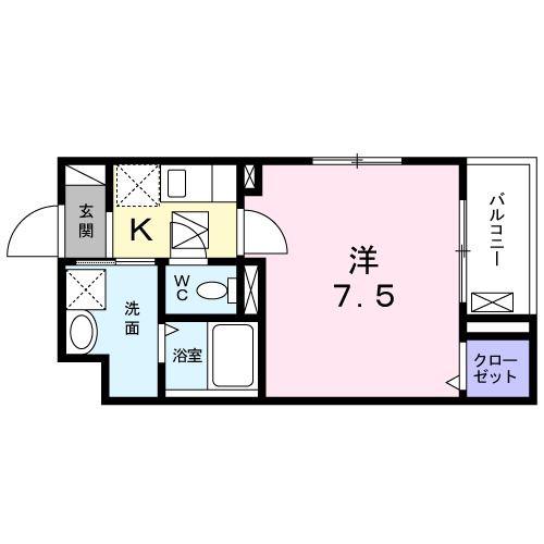 ラレーヌ シュプル(1K/1階)の間取り写真