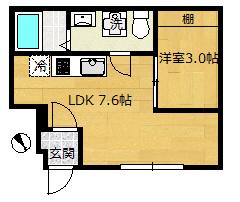 VINOSITHI 習志野大久保(1LDK/1階)の間取り写真