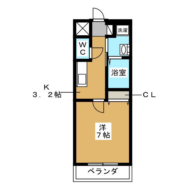 アソシア元住吉 (1K/1階)の間取り写真