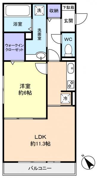 リヴェール(1LDK/3階)の間取り写真