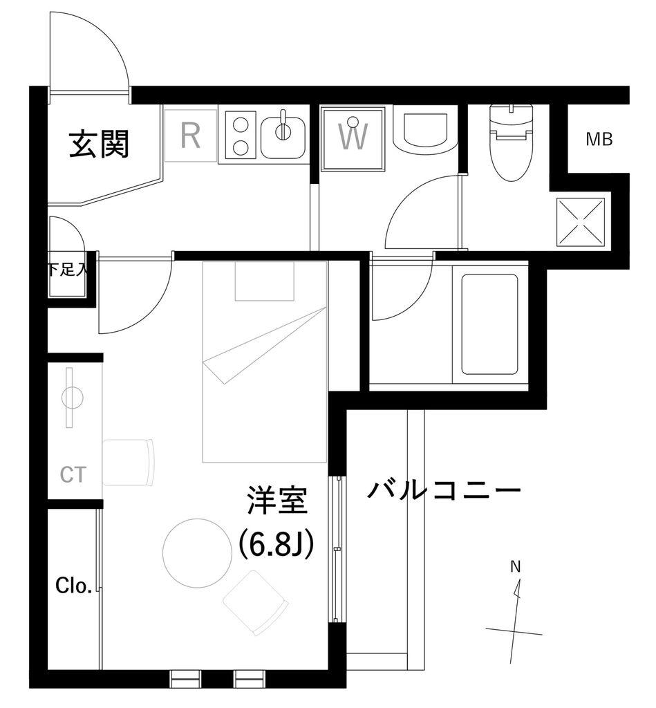 ACCESS湘南平塚(1K/4階)の間取り写真