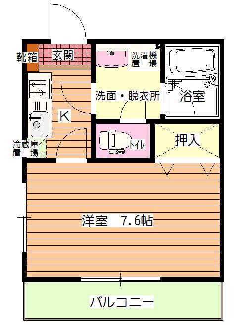 すみれハウス(1K/2階)の間取り写真