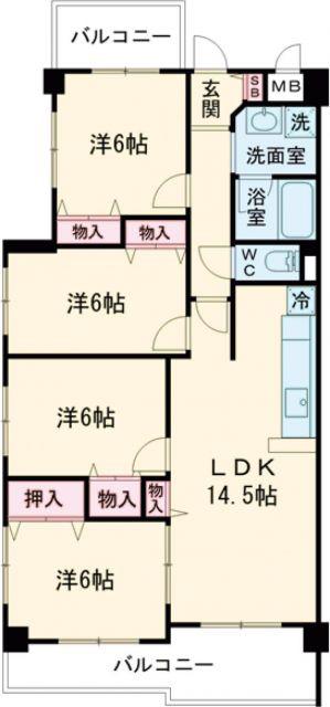 ロイヤル神戸山の街(4LDK/1階)の間取り写真