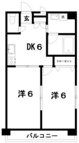 ヴィラ鯉ノ丸I(2DK/5階)の間取り写真