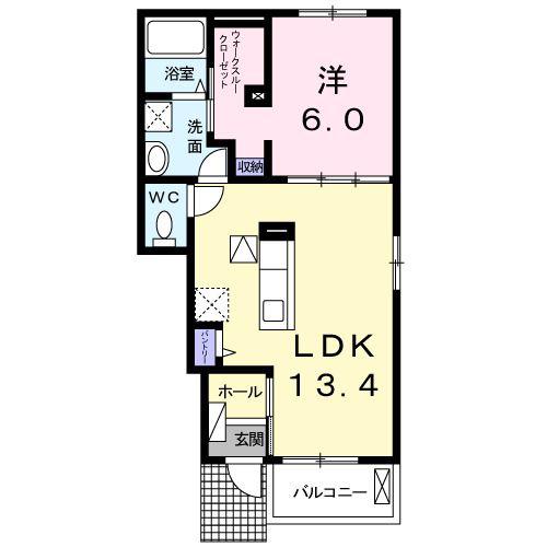チリエージョI(1LDK/1階)の間取り写真