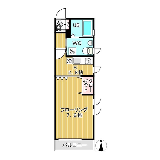 アコリエンテ高円寺(1K/2階)の間取り写真