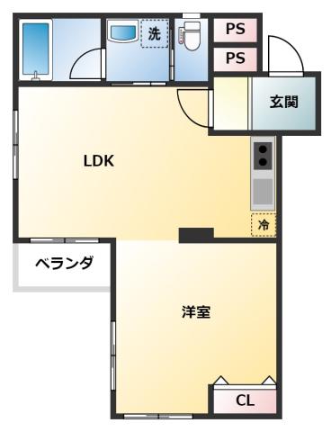ラックス馬渕(1K/1階)の間取り写真