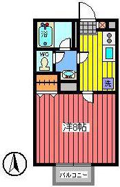 パレス北浦和(1K/1階)の間取り写真