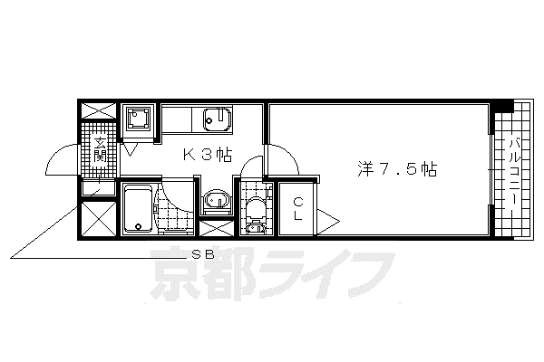 SOL・ESTUDIO(1K/1階)の間取り写真