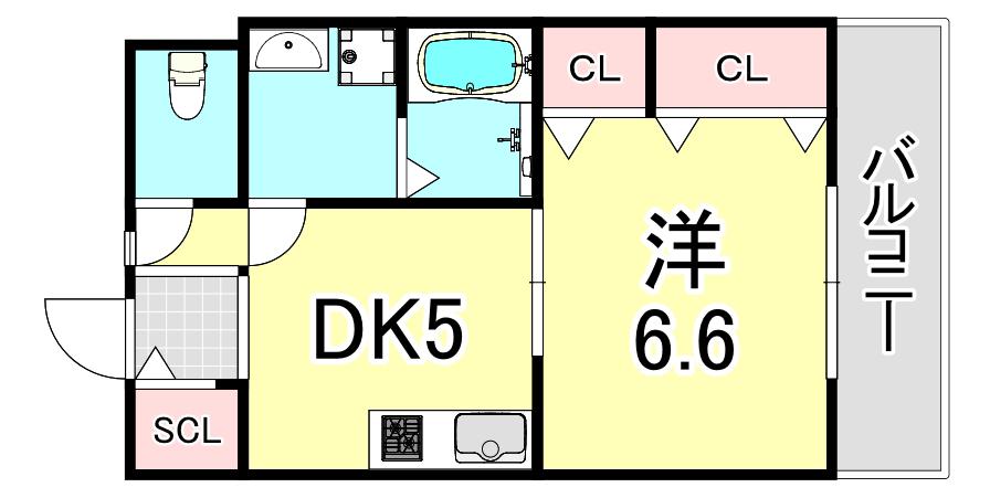 スチュディオ・えんじゅ(1DK/2階)の間取り写真
