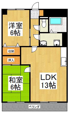 サングリーンハイツ(2LDK/3階)の間取り写真