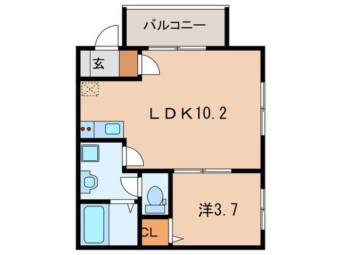 ECLAT FUTAMI(1LDK/1階)の間取り写真