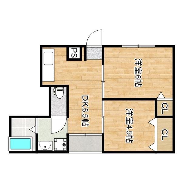 瑞和ビル(2DK/5階)の間取り写真
