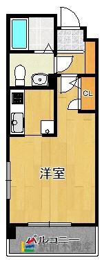 ラフィネスネオシティ平尾(1K/9階)の間取り写真