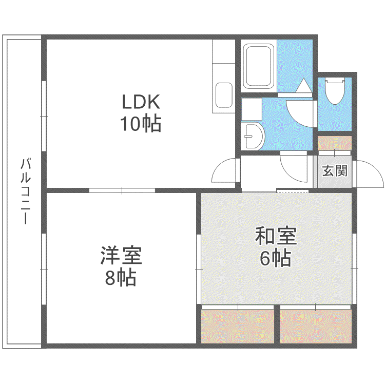 西岡コーポマリ(1LDK/1階)の間取り写真