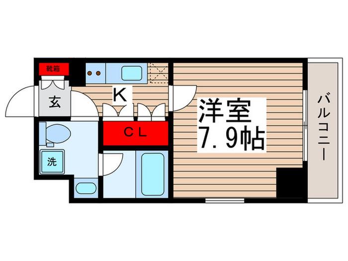CREVISUTA亀戸III(1K/2階)の間取り写真