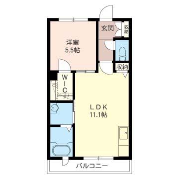 マザーアース(1LDK/2階)の間取り写真