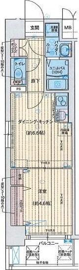 レシオス神戸クラルス(1DK/3階)の間取り写真
