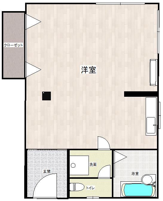 やままんハイツ1(1K/2階)の間取り写真