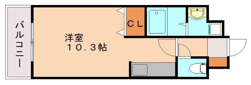 ニューリバー九大学研都市駅前(ワンルーム/6階)の間取り写真