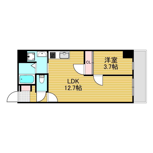 やまびこハイツPART2(1LDK/6階)の間取り写真