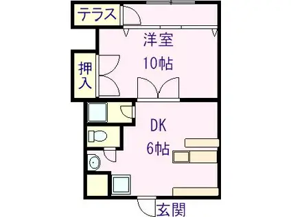 トレンドハイツ21(1DK/2階)の間取り写真