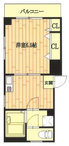 栄町フラット(1K/1階)の間取り写真