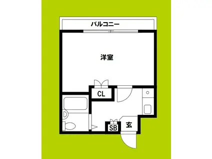 クレスト松本(1K/2階)の間取り写真