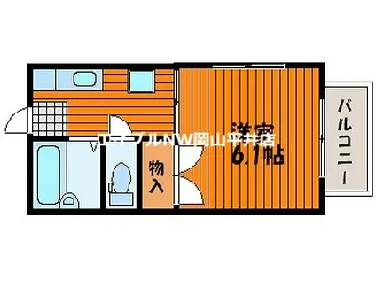 ハイツノア B(1K/2階)の間取り写真